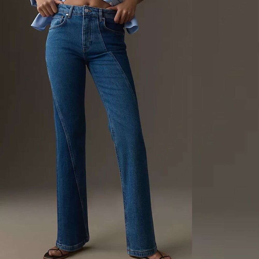 Pilcro and the Letterpress women's high-rise patchwork jeans Size 24